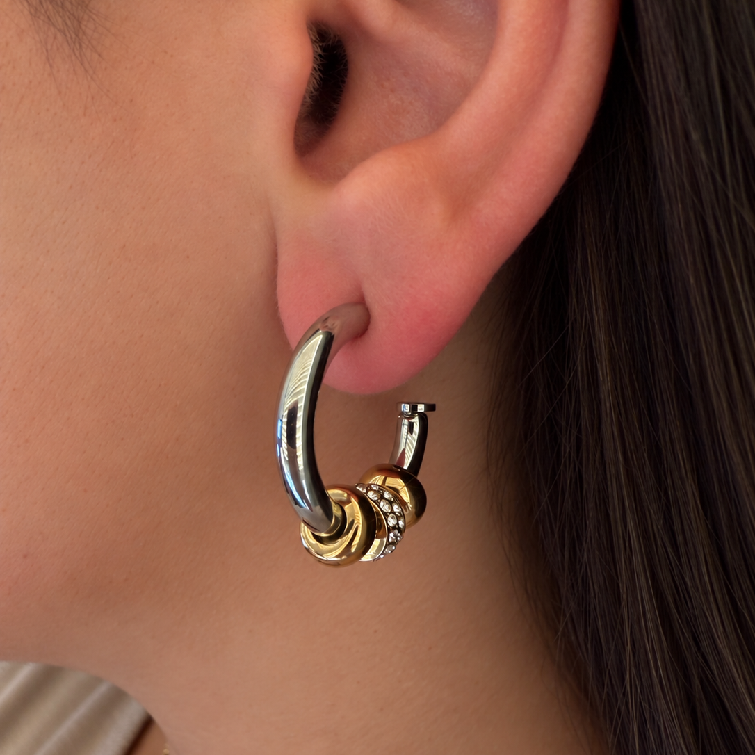 Sylvie Two Tone Hoop Earrings