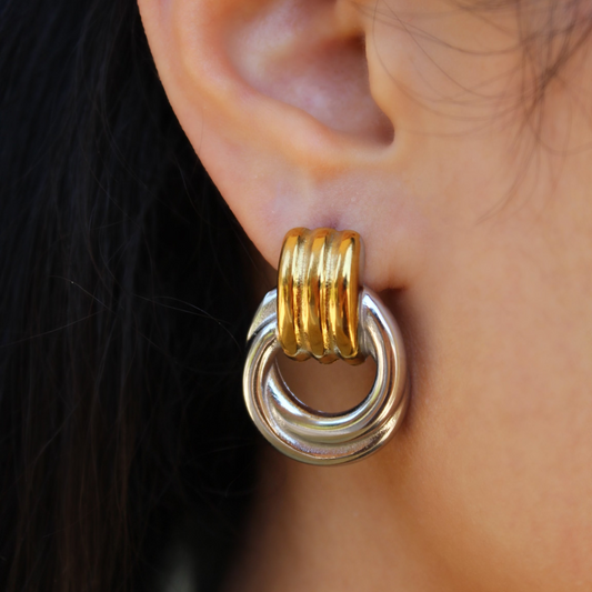 Two Tone Knot Earrings