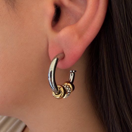Sylvie Two Tone Hoop Earrings
