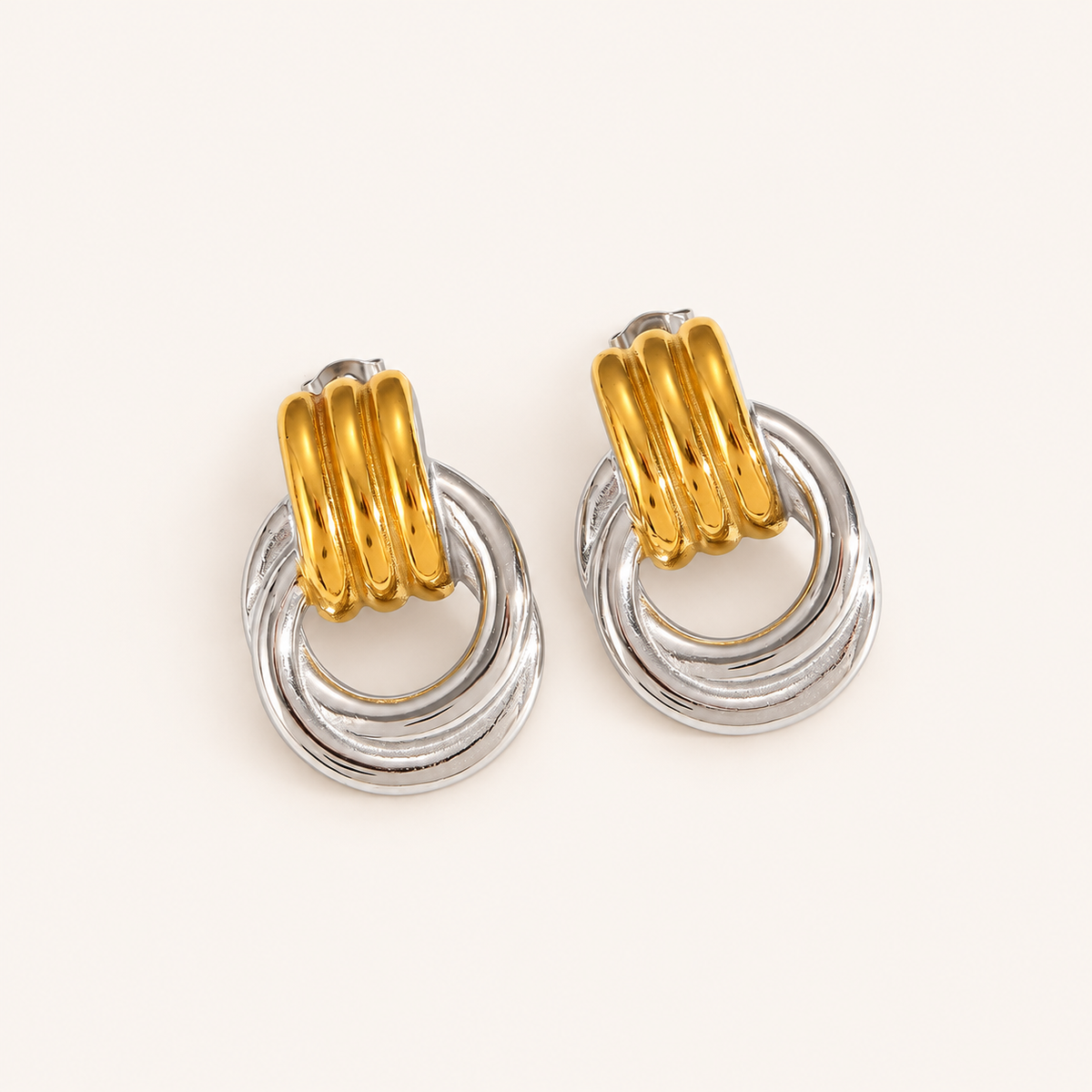Two Tone Knot Earrings