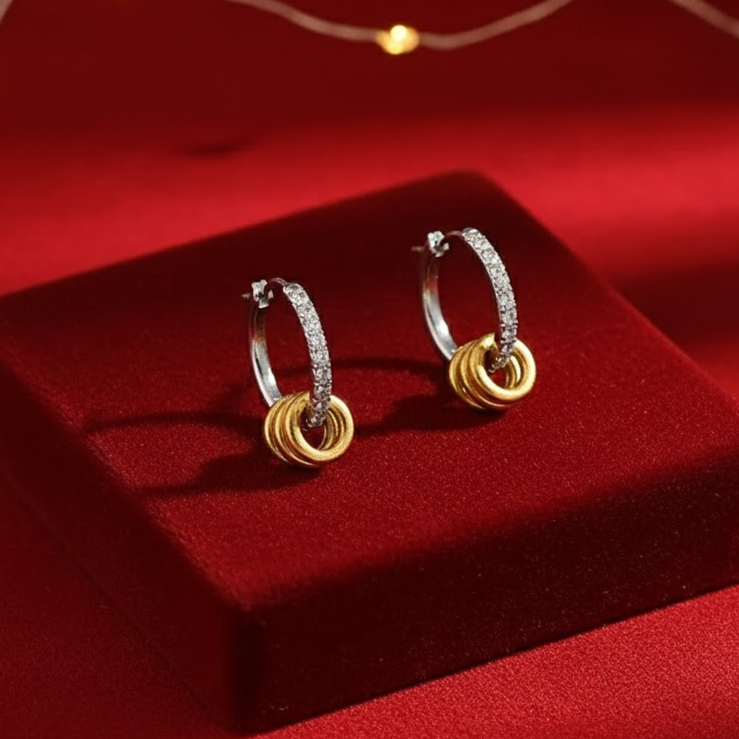 two tone hoop earrings