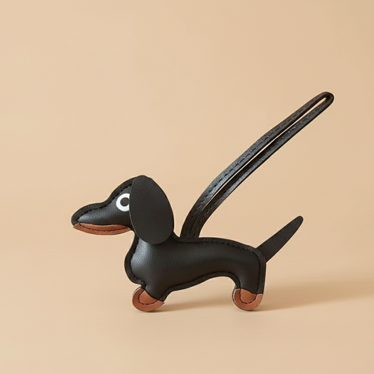 Dog purse charm - black