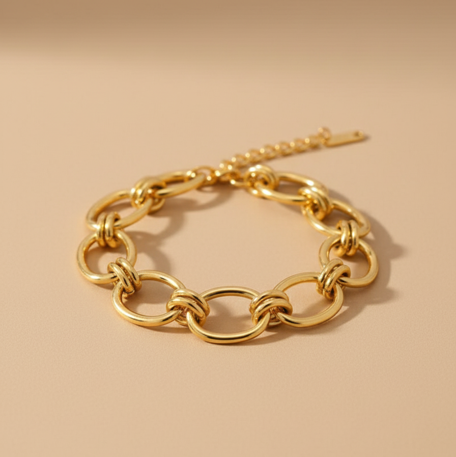 thick Gold chain bracelet 
