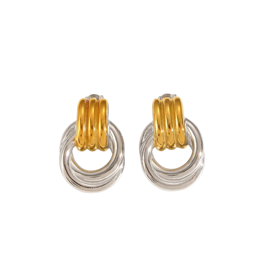 Two Tone Knot Earrings