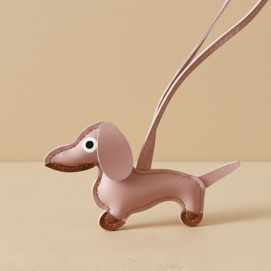 Dog purse charm - pink