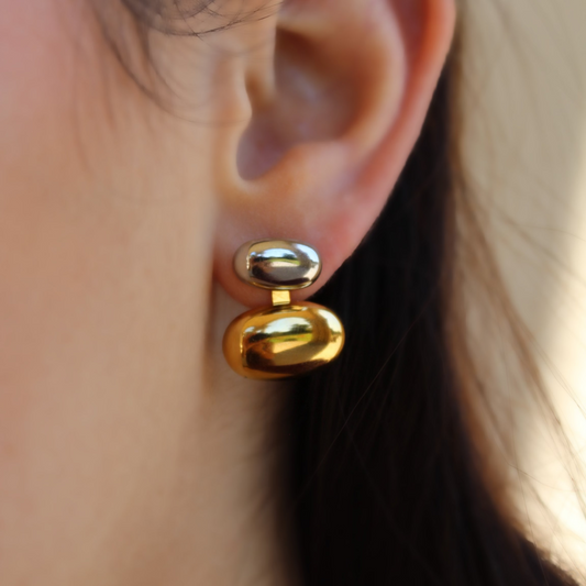 Two Tone Drop Earrings