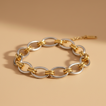 Gold and silver chain bracelet 