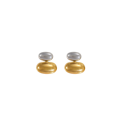 Two Tone Drop Earrings