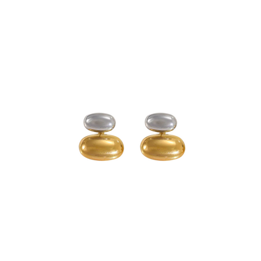 Two Tone Drop Earrings