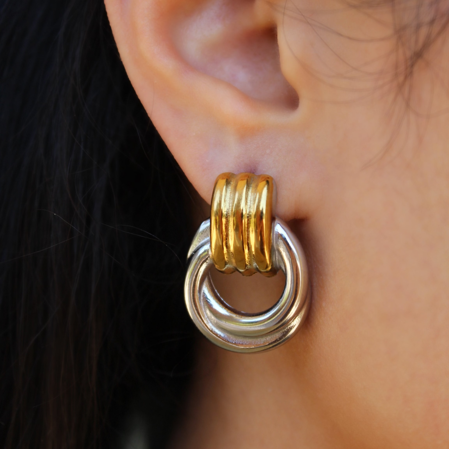 Two Tone Knot Earrings